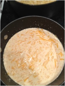 melting milk and cheese